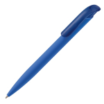 Plastic pen met zachte afwerking gemaakt in de EU kleur blauw