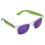 Neon zonnebril met ijseffect frames UV400-bescherming kleur doorzichtig limoen groen