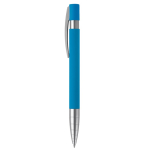 Aluminium pen met zachte grip en metalen punt kleur blauw derde weergave