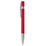 Aluminium pen met zachte grip en metalen punt kleur rood derde weergave