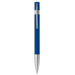 Aluminium pen met zachte grip en metalen punt kleur donkerblauw tweede weergave