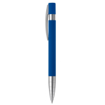 Aluminium pen met zachte grip en metalen punt kleur donkerblauw derde weergave