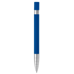 Aluminium pen met zachte grip en metalen punt kleur donkerblauw vierde weergave