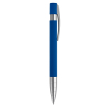 Aluminium pen met zachte grip en metalen punt kleur donkerblauw vijfde weergave