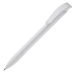 Witte plastic pen met gekleurde gebogen clip gemaakt in de EU kleur wit