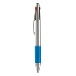 Multifunctionele pen 4-in-1 met gekleurde grip kleur blauw derde weergave