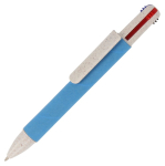 Multifunctionele pen 4-in-1 gemaakt van duurzaam papier kleur blauw