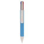 Multifunctionele pen 4-in-1 gemaakt van duurzaam papier kleur blauw tweede weergave