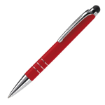 Kleine aluminium pen in levendige kleuren met zwarte stylus kleur rood