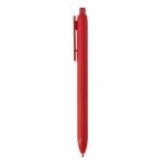 Plastic pen 100% gerecycled met blauwe inkt kleur rood derde weergave