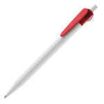 Witte plastic pen met origineel clipontwerp kleur rood