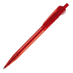 Transparante plastic pen met origineel clipontwerp kleur doorzichtig rood