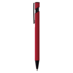 Metalen pen met matte rubberen afwerking kleur rood derde weergave