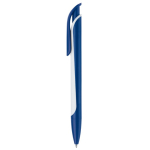 gekleurde plastic pen met wit markeervlak kleur blauw derde weergave