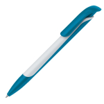 gekleurde plastic pen met wit markeervlak kleur cyaan blauw derde weergave