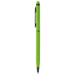 Aluminium pen in kleuren met soft-touch afwerking kleur limoen groen derde weergave