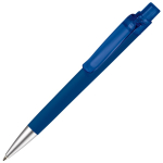 Driehoekige pen met soft-touch afwerking kleur donkerblauw