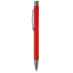 Aluminium pen met soft-touch afwerking en blauwe inkt kleur rood derde weergave