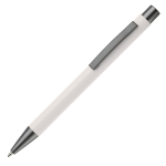 Aluminium pen met soft-touch afwerking en blauwe inkt kleur wit