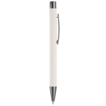 Aluminium pen met soft-touch afwerking en blauwe inkt kleur wit vijfde weergave