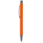 Aluminium pen met soft-touch afwerking en blauwe inkt kleur oranje tweede weergave