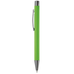 Aluminium pen met soft-touch afwerking en blauwe inkt kleur limoen groen derde weergave