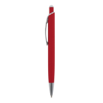 Aluminium pen met soft-touch afwerking in kleuren kleur rood derde weergave