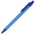 Gerecyclede monokleur plastic pen met blauwe inkt kleur blauw