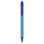 Gerecyclede monokleur plastic pen met blauwe inkt kleur blauw tweede weergave