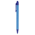 Gerecyclede monokleur plastic pen met blauwe inkt kleur blauw derde weergave