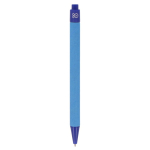 Gerecyclede monokleur plastic pen met blauwe inkt kleur blauw vierde weergave