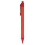 Gerecyclede monokleur plastic pen met blauwe inkt kleur rood derde weergave