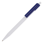 Plastic pen met gekleurde details aan de bovenkant kleur donkerblauw