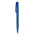 Kleurrije plastic pen met soft-touch afwerking kleur blauw derde weergave