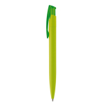 Kleurrije plastic pen met soft-touch afwerking kleur limoen groen derde weergave