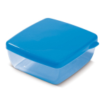 Vierkante lunchbox met koelgelzak in de deksel 750ml kleur blauw