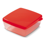 Vierkante lunchbox met koelgelzak in de deksel 750ml kleur rood