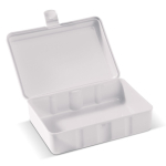 Rechthoekige lunchbox met clipsluiting gemaakt in de EU 950ml kleur wit tweede weergave