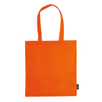 Non-woven tas in verschillende kleuren met lange handvatten 75 g/m2 kleur oranje tweede weergave