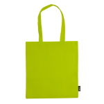 Non-woven tas in verschillende kleuren met lange handvatten 75 g/m2 kleur limoen groen tweede weergave