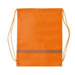 Polyester koordrugzak met horizontale reflecterende band kleur oranje tweede weergave