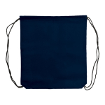 Non-woven koordrugzak in kleuren met zwarte koorden 75 g/m2 kleur donkerblauw tweede weergave