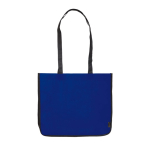 Gelamineerde non-woven tas in kleuren met witte zijkanten kleur blauw tweede weergave