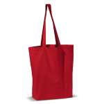 Canvas katoenen tas met lange handvatten in diverse kleuren 250 g/m2 kleur rood