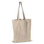 Canvas katoenen tas met lange handvatten in diverse kleuren 250 g/m2 kleur beige