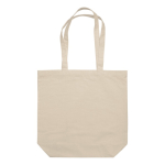 Canvas katoenen tas met lange handvatten in diverse kleuren 250 g/m2 kleur beige derde weergave