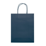 Middelgrote gekleurde kraft cadeau papieren tas 120 g/m2 kleur donkerblauw tweede weergave