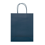 Middelgrote gekleurde kraft cadeau papieren tas 120 g/m2 kleur donkerblauw derde weergave