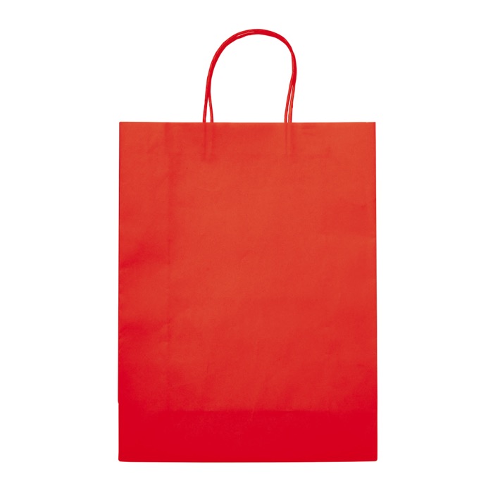 Grote gekleurde kraft cadeau papieren tas 120 g/m2 kleur rood tweede weergave