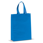 Grote matte gelamineerde non-woven tas met handvatten 105 g/m2 kleur blauw